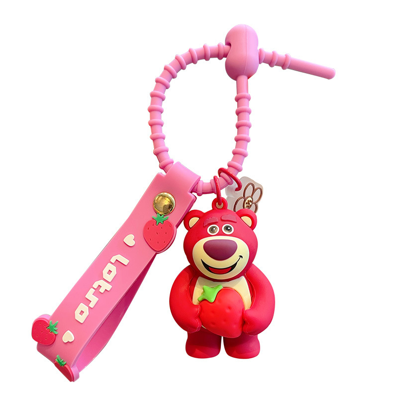 Móc Khóa Hình Gấu Dâu Tây Hoạt Hình Dễ Thương