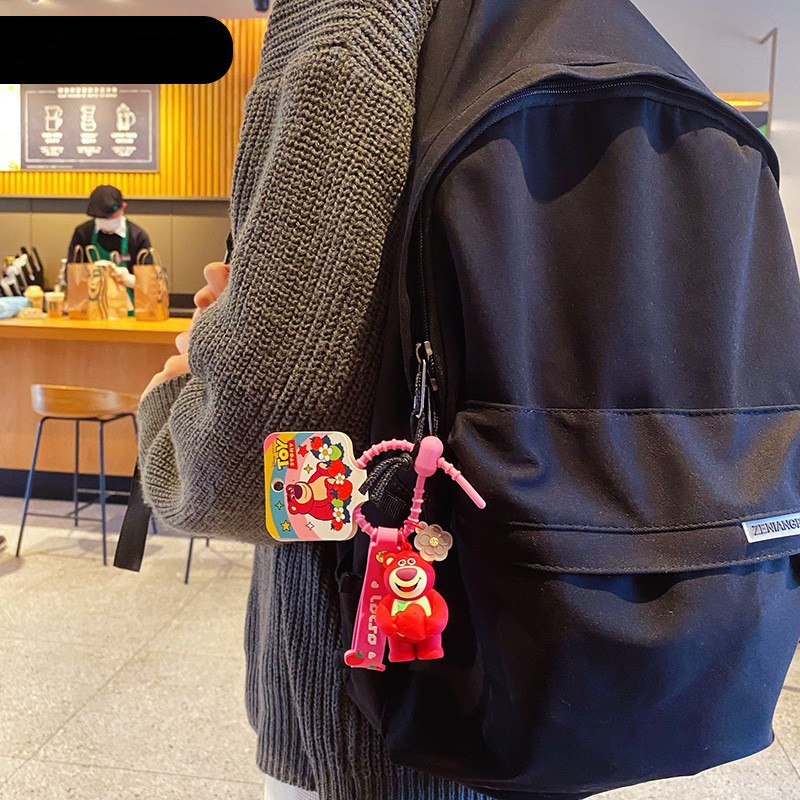 Móc Khóa Hình Gấu Dâu Tây Hoạt Hình Dễ Thương