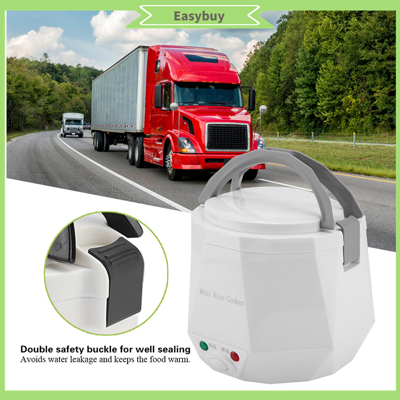 ▲Easybuy Nồi cơm điện đa năng di động 24V 140W 1.3 L Máy hấp thức ăn cho xe tải