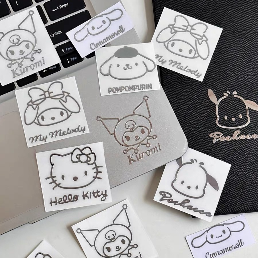 Melody Kuromi Bằng Miếng Dán Kim Loại 3d Ba Chiều Chống Nước Trang Trí Điện Thoại / Máy Tính Bảng / ipad