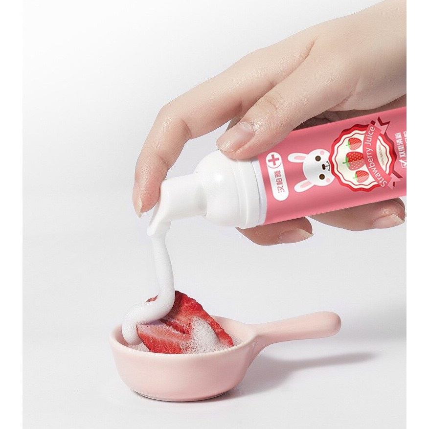 Kem Đánh Răng MOUSSE Dâu Tây Và Dưa Hấu An Toàn Cho Trẻ Sơ Sinh 60ml