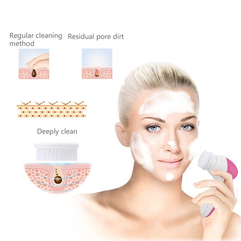Máy Rửa Mặt Làm Sạch Sâu Lỗ Chân Lông 5 Trong 1