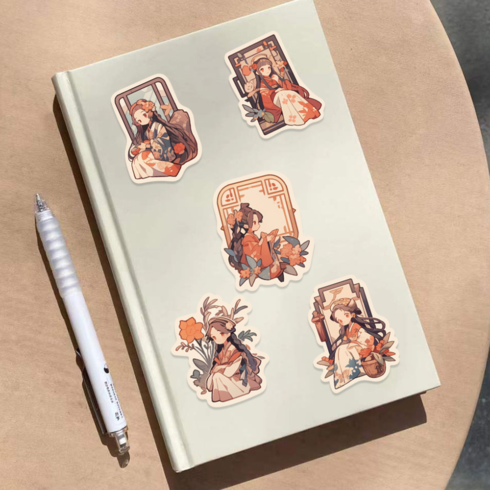Bộ 50 Miếng Dán Trang Trí Laptop iPad Họa Tiết Hoạt Hình Graffiti Nhật Bản Sáng Tạo Chống Thấm Nước