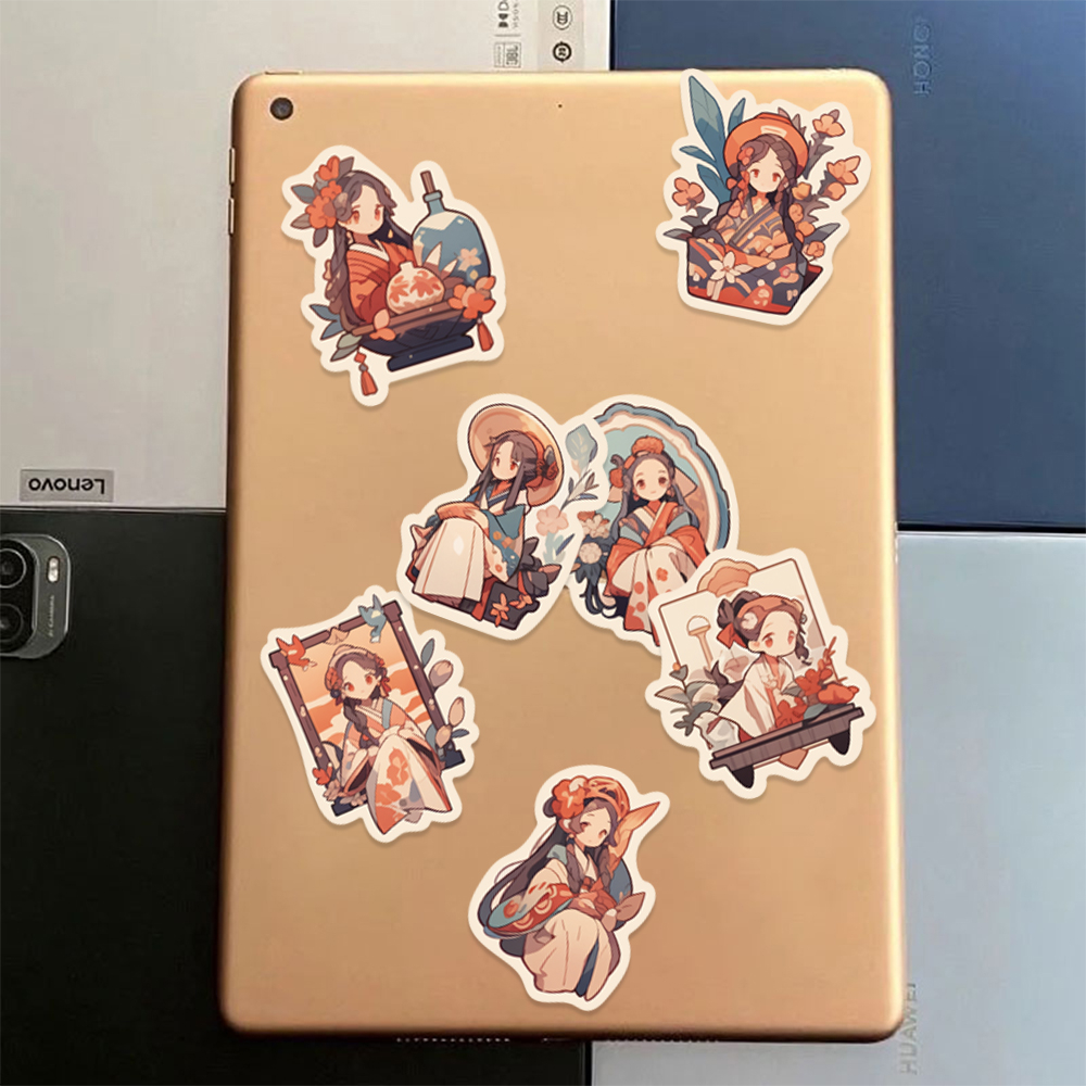 Bộ 50 Miếng Dán Trang Trí Laptop iPad Họa Tiết Hoạt Hình Graffiti Nhật Bản Sáng Tạo Chống Thấm Nước