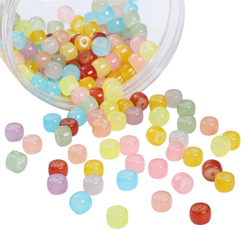 Beadia Túi 30 Hạt Ngọc Bích Giả Kính Dùng Làm Trang Sức DIY