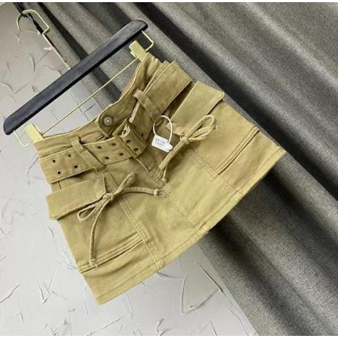 Jiashucheng Váy Yếm Denim Dáng Chữ A Phong Cách Retro Mỹ Cỡ Lớn Thời Trang Mùa Hè Mới Cho Nữ