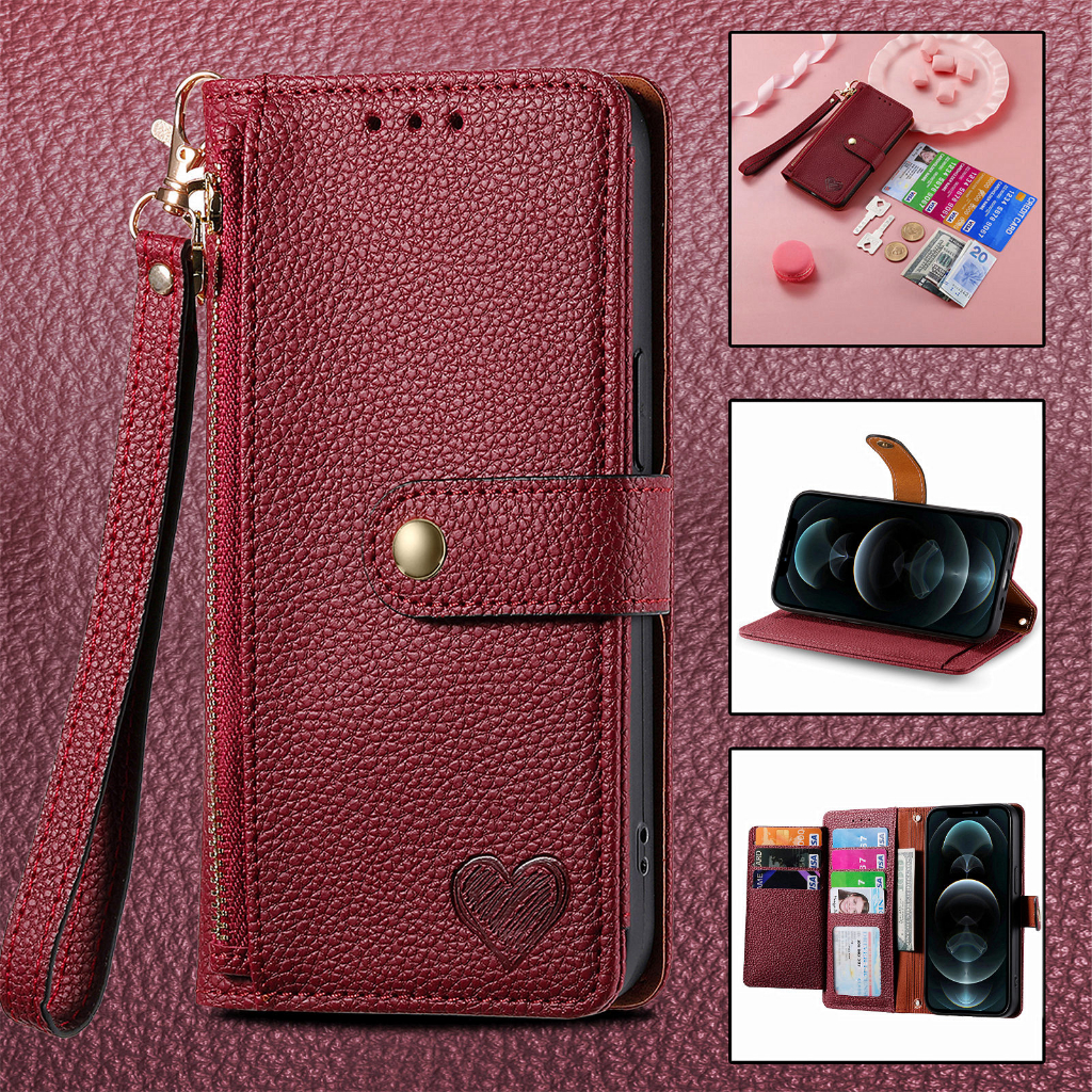 Ốp Điện Thoại Da Kèm Ví Đa Năng Cho iPhone 12 Pro Max 12 Mini 11 Pro Max XR XS Max