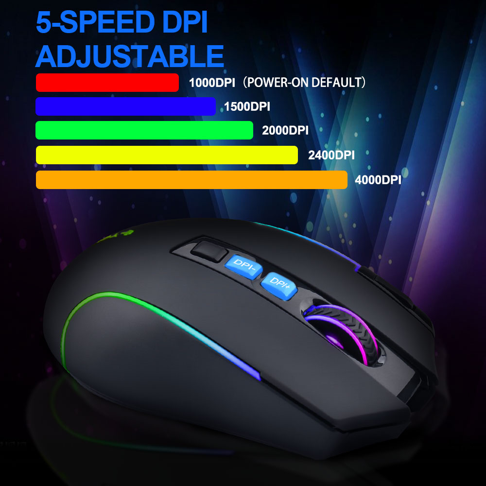 Chuột Không Dây E-YOOSO X-11 RGB USB 2.4G 4000DPI 9 Nút Dành Cho Game Thủ