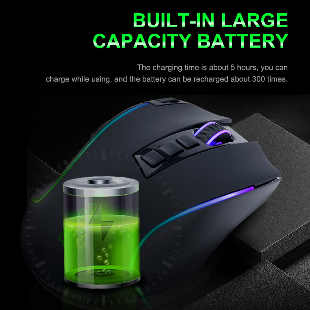 Chuột Không Dây E-YOOSO X-11 RGB USB 2.4G 4000DPI 9 Nút Dành Cho Game Thủ