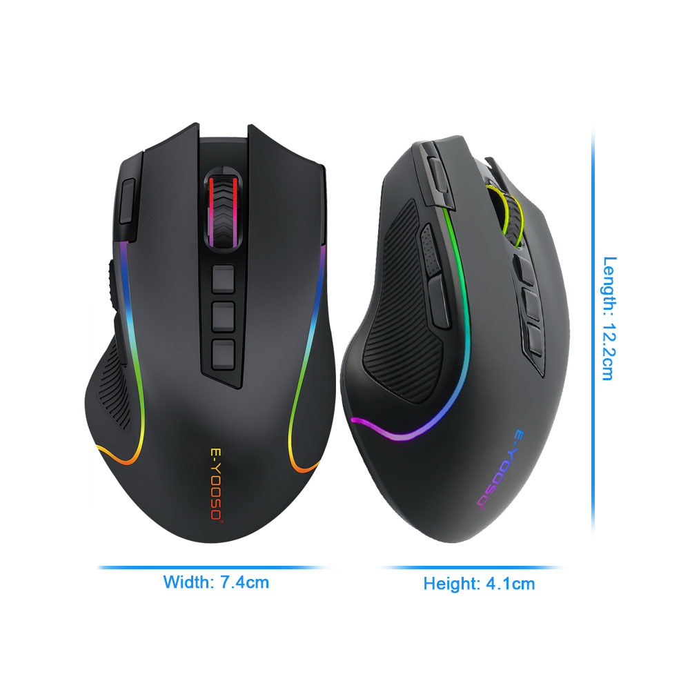 Chuột Không Dây E-YOOSO X-11 RGB USB 2.4G 4000DPI 9 Nút Dành Cho Game Thủ