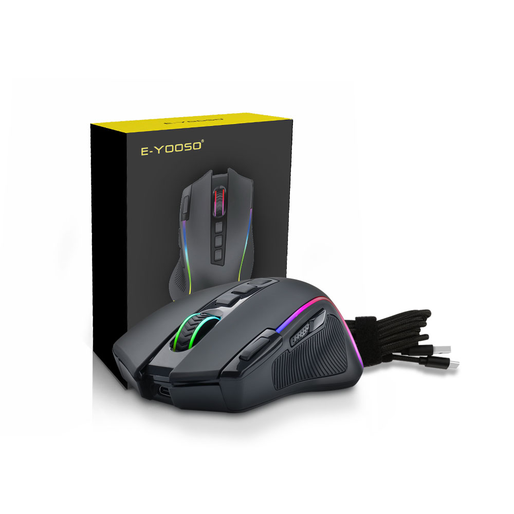 Chuột Không Dây E-YOOSO X-11 RGB USB 2.4G 4000DPI 9 Nút Dành Cho Game Thủ