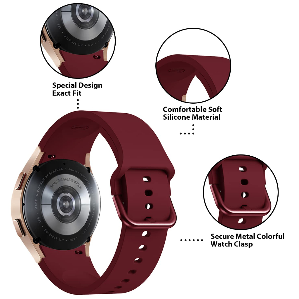 Dây Đeo Silicone Mềm Cho Đồng Hồ Thông Minh Samsung galaxy watch 4 5 6 Watch5 Pro Watch6 watch4 classic 42mm 46mm 40mm 44mm 43mm 47mm