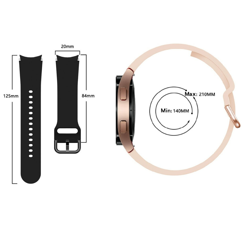 Dây Đeo Silicone Mềm Cho Đồng Hồ Thông Minh Samsung galaxy watch 4 5 6 Watch5 Pro Watch6 watch4 classic 42mm 46mm 40mm 44mm 43mm 47mm
