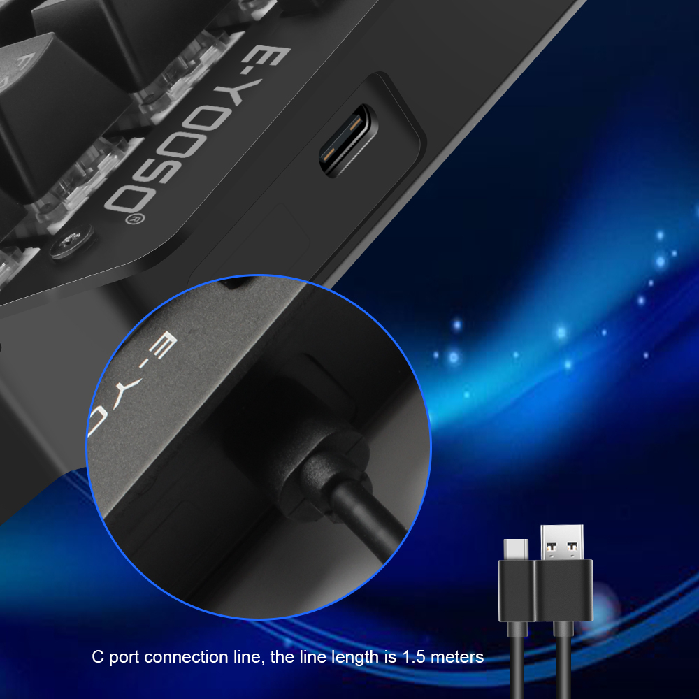 Bàn Phím Cơ Gaming E-YOOSO K700 RGB 44 Phím Chuyên Nghiệp