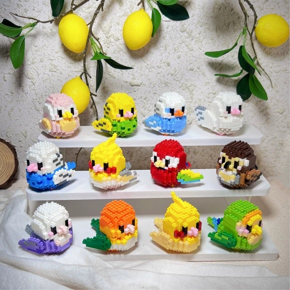 Đồ Chơi Lắp Ráp Hình Chú Chim Hoạt Hình Dễ Thương 12 Màu Tùy Chọn Cho Trẻ Em