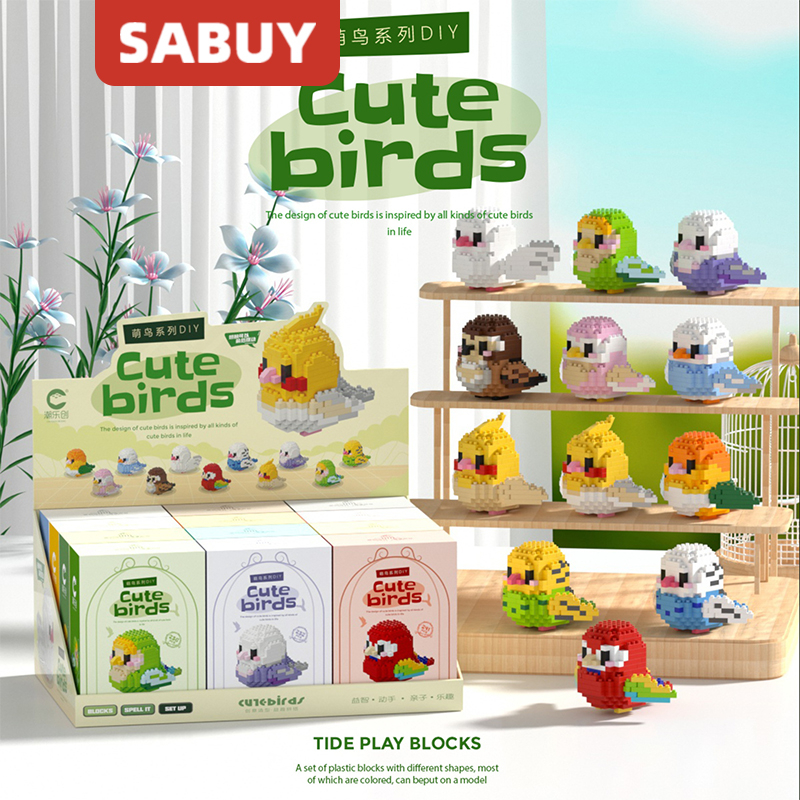 Đồ Chơi Lắp Ráp Hình Chú Chim Hoạt Hình Dễ Thương 12 Màu Tùy Chọn Cho Trẻ Em