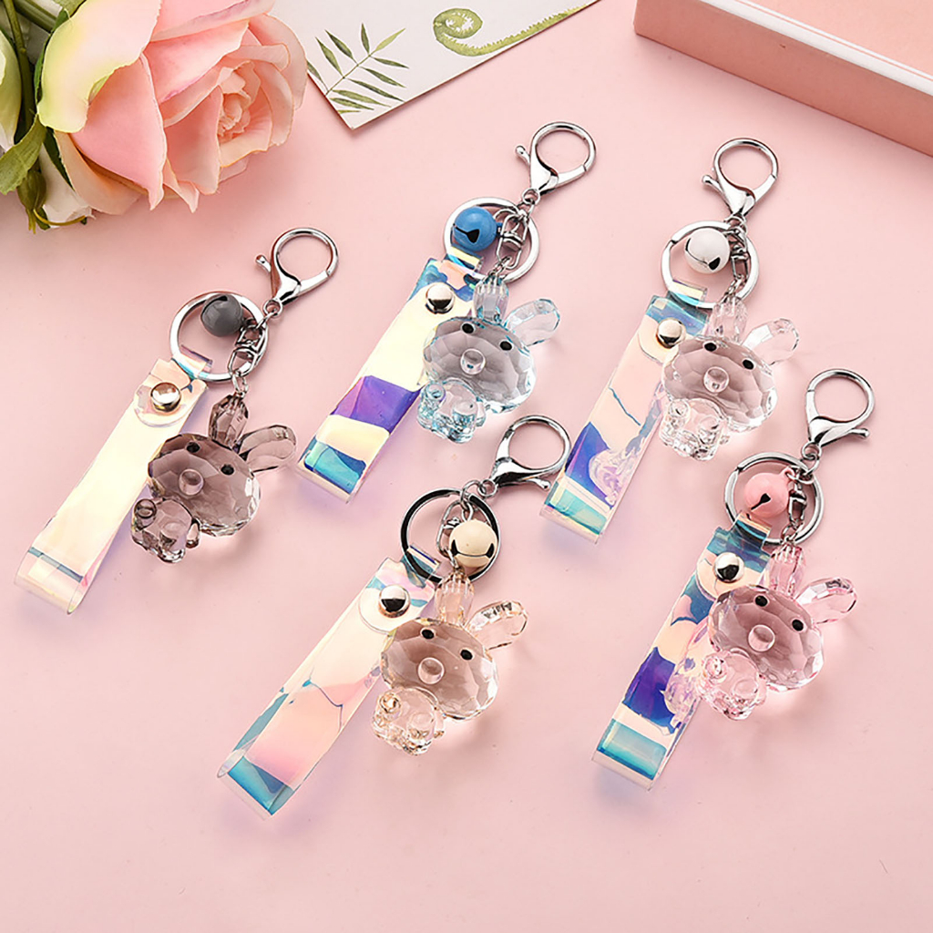 Móc Khóa Hình Thỏ Trong Suốt Dễ Thương