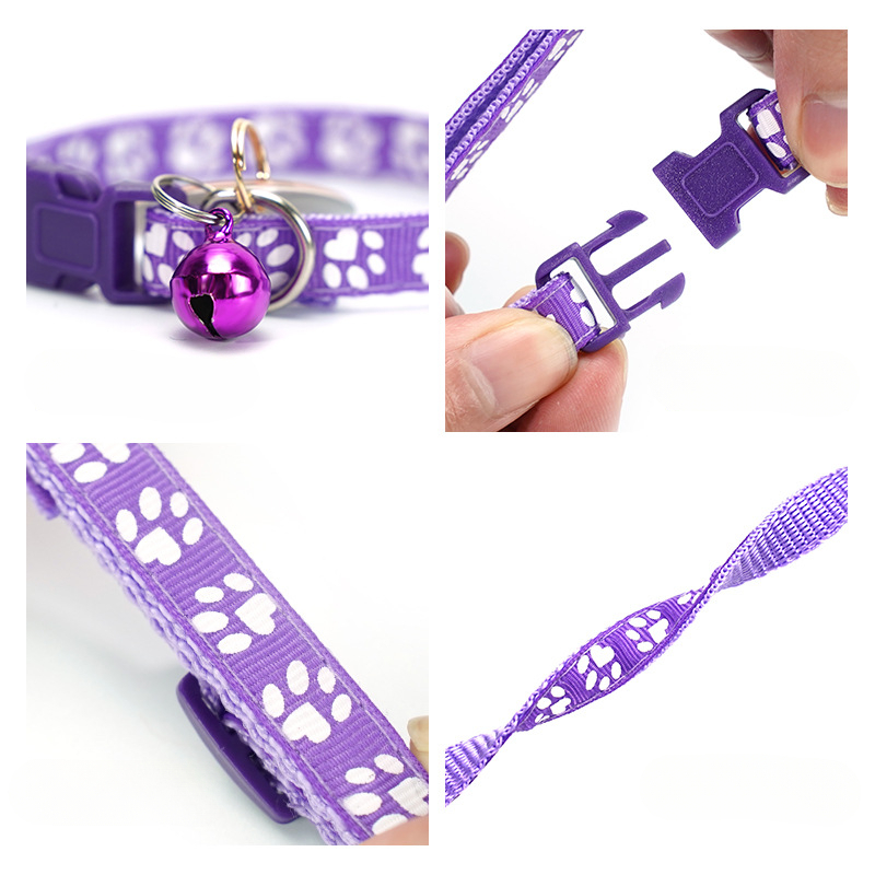 Vòng Cổ Nylon HọA TiếT DấU Chân PhảN Quang Cho Thú Cưng