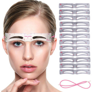 MAGEFY Bộ 12 Thẻ Khuôn Hỗ Trợ Vẽ Lông Mày Tiện Dụng