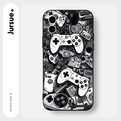 Ốp lưng JURSUE mềm chống bẩn hình độc lạ nam đen Cho iPhone 17 16 15 14 13 12 11 Pro Max SE 2020 X XR XS ip 8 7 Plus Y3793