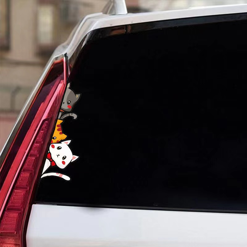 Hl Miếng Dán Trang Trí Xe Hơi Hình Thỏ Hoạt Hình Dễ Thương