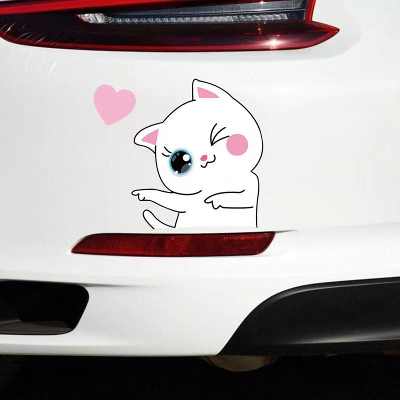 Hl Miếng Dán Trang Trí Xe Hơi Hình Thỏ Hoạt Hình Dễ Thương