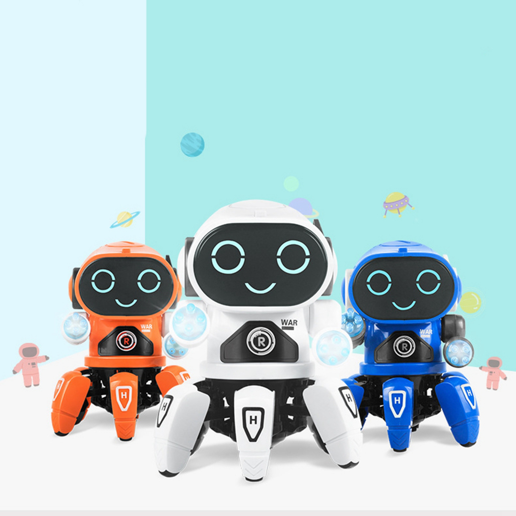 Đồ chơi Robot nhảy múa theo nhạc siêu dễ thương cho bé Đồ Chơi Robot Sáu Móng Vuốt Bằng Nhựa Thông Minh Khiêu Vũ Hát