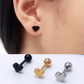 Bông Tai Hình Trái Tim Nhỏ Bằng Thép Titan Không Gây Dị Ứng Phong Cách Hàn Quốc