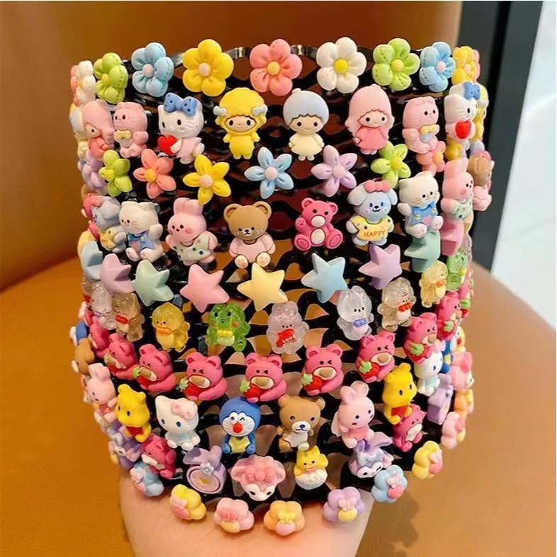 Băng Đô Cài Tóc Chống Trượt Nhiều Màu Sắc Dễ Thương Cho Bé Gái