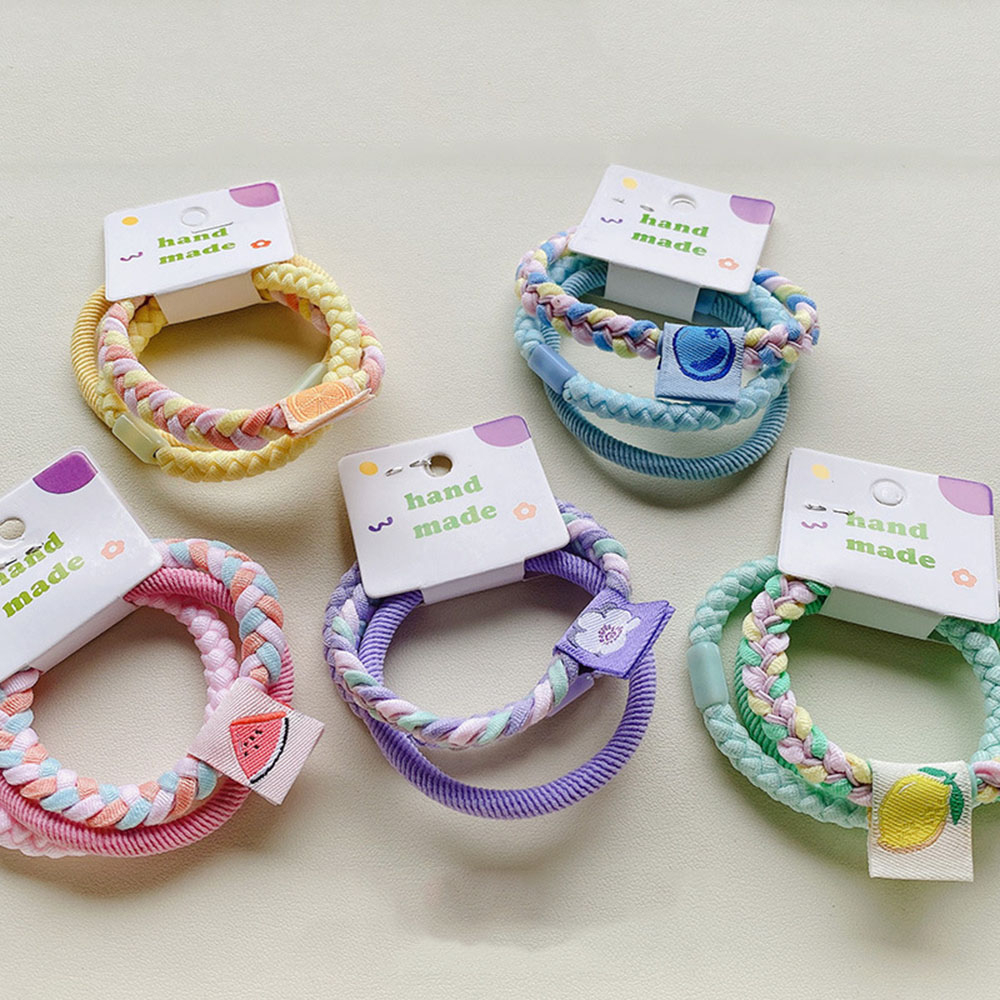 Set 3 Dây Buộc Tóc Cao Su Co Giãn Nhiều Màu Sắc Cho Bé Gái