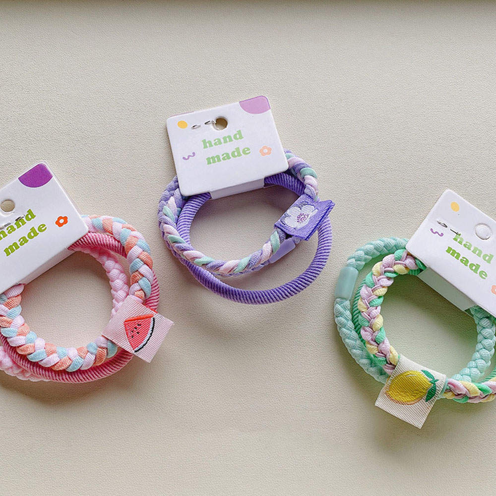 Set 3 Dây Buộc Tóc Cao Su Co Giãn Nhiều Màu Sắc Cho Bé Gái