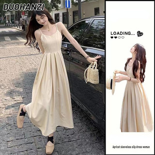 DUOHANZI   Đầm Hai Dây Ôm Eo Phong Cách Hepburn Pháp Cho Nữ