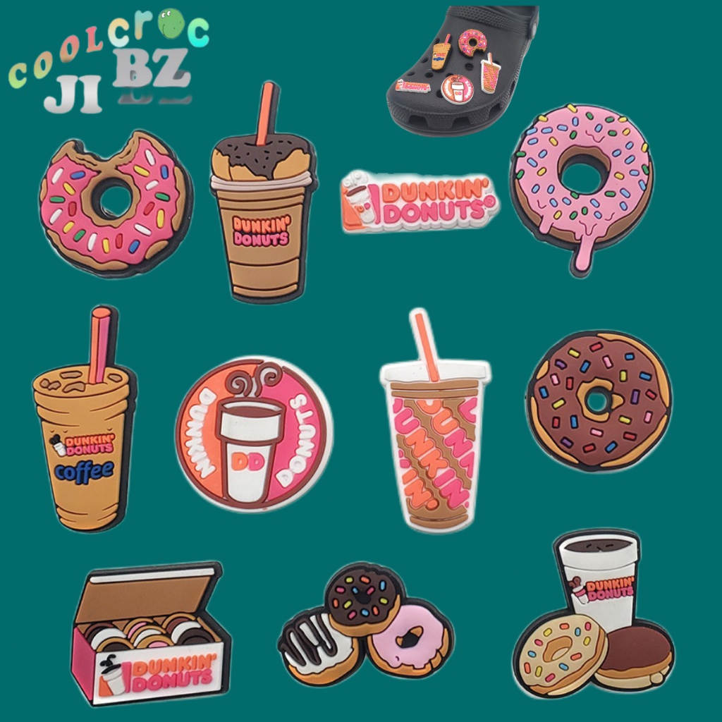 Dép Crocs Hình Bánh Donut / Hamburger / Trà Sữa / Hoa Thời Trang Độc Đáo Cho Bé