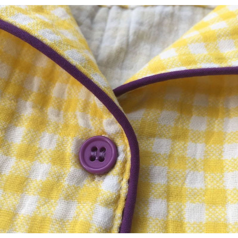 Bộ Đồ Ngủ Tay Dài In Họa Tiết Caro Đơn Giản Thoải Mái Thời Trang Xuân Thu Phong Cách Hàn Quốc Cho Nữ