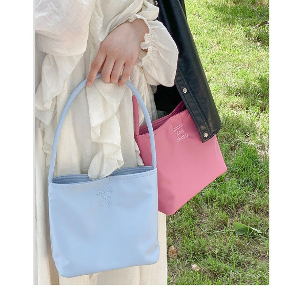 Túi Xách nylon Thêu Chữ Đơn Giản Chống Thấm Nước Thời Trang Hàn Quốc Cho Nữ