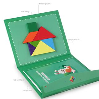Đồ Chơi Xếp Hình Gỗ Tangram Nam Châm Có Kèm Sách Cho Bé Châm Cho Bé Đồ Chơi Giáo Dục Giáo Dục Sớm Thú Vị Phim Hoạt Hình HZMTY1052