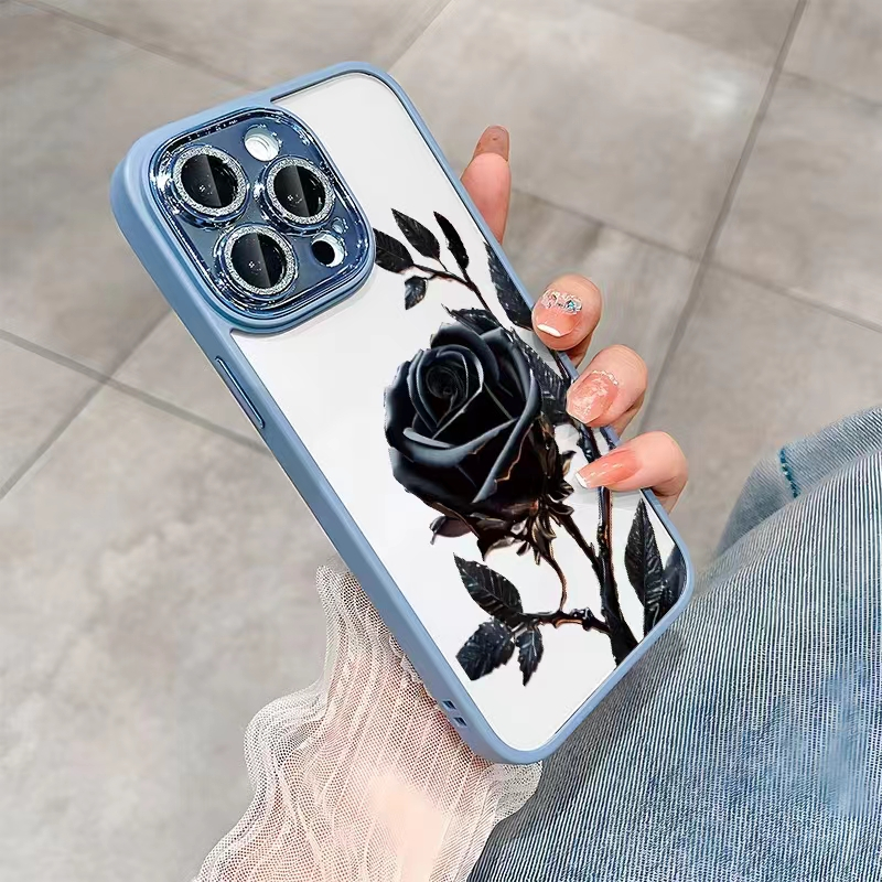 Ốp Điện Thoại Cứng Họa Tiết Hoa Trà Tím Cho iphone 15promax / 14promax / 12promax / 13 promax / 14 plus / 14 / 13 / 12 / 11