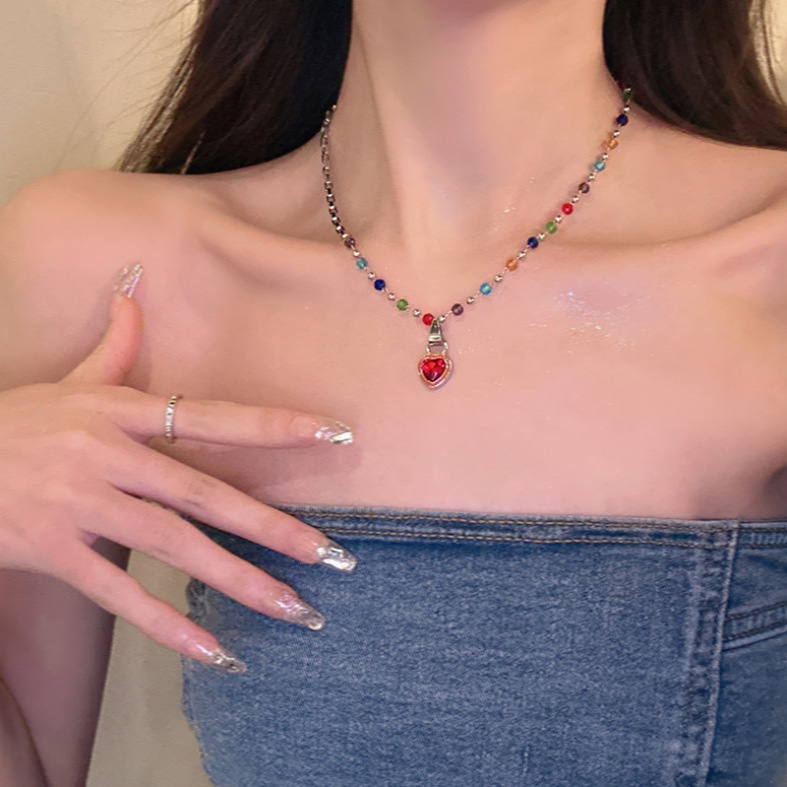 Vòng cổ Xỏ Hạt Nhiều Màu Sắc Phong Cách Hàn Quốc Thời Trang Cho Nữ Y2K