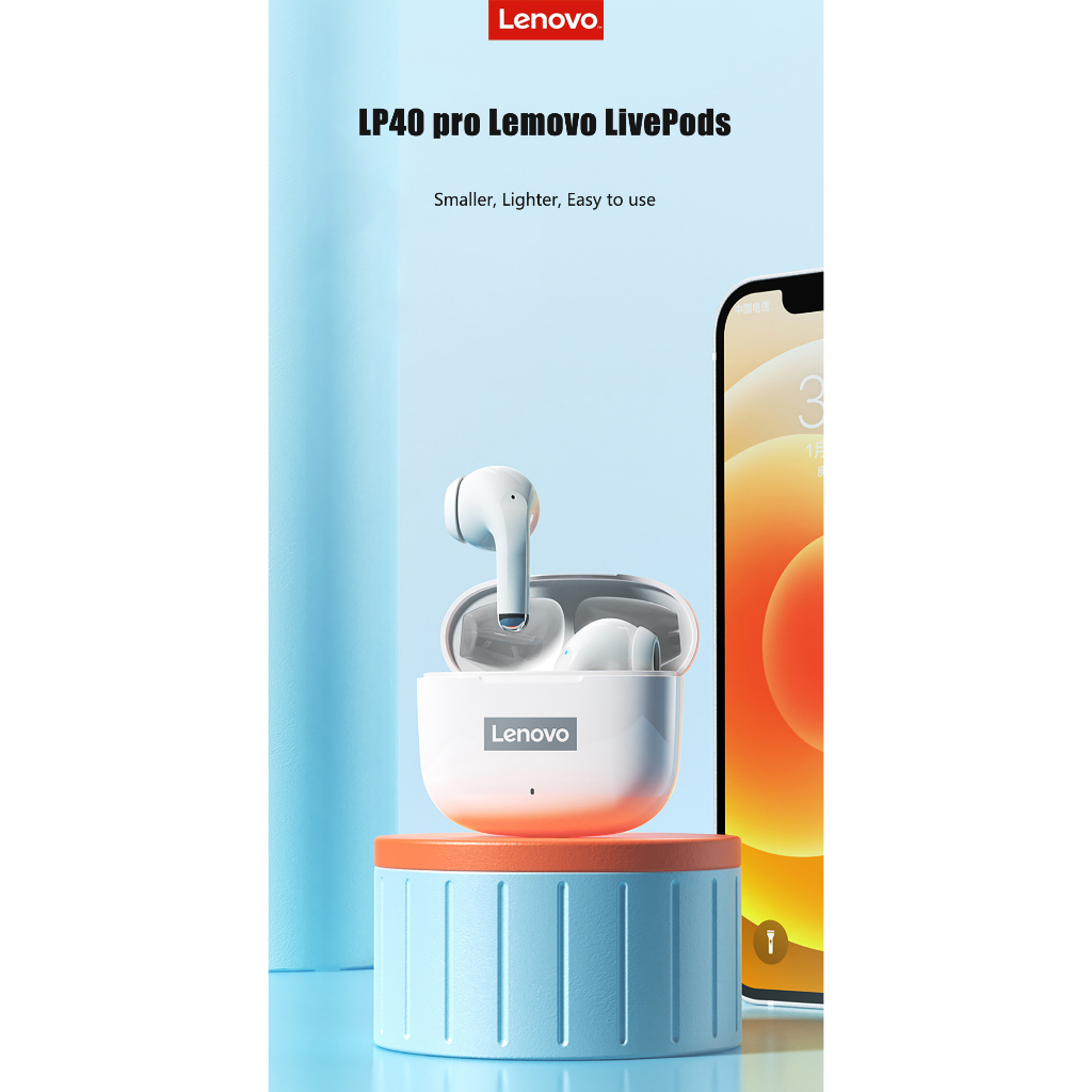 Lenovo Tai Nghe bluetooth 5.1 lp40 pro tws Giảm Tiếng Ồn 250mah
