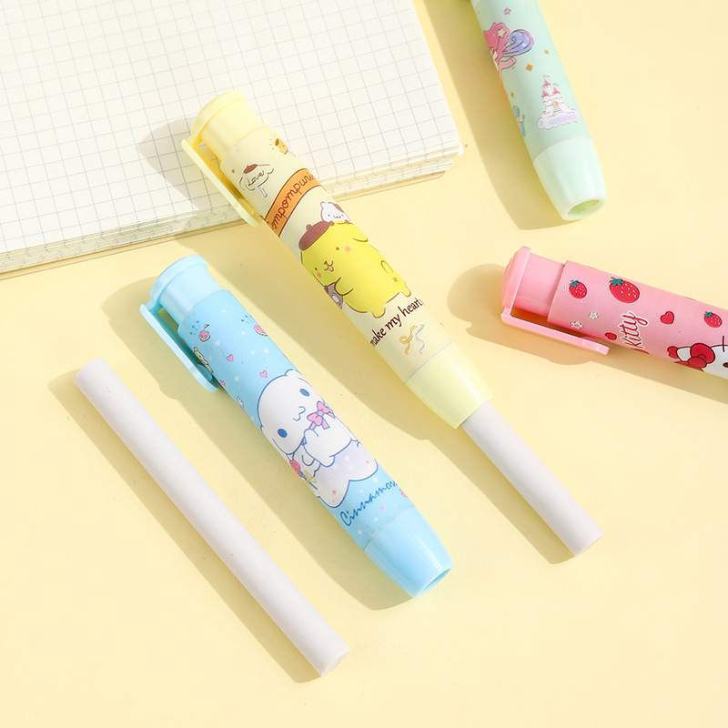 Sanrio Press Eraser Anime Hello Kitty Cinnamoroll Kuromi Eraser Dễ thương Phim hoạt hình Văn phòng phẩm Eraser Quà tặng cho trẻ em