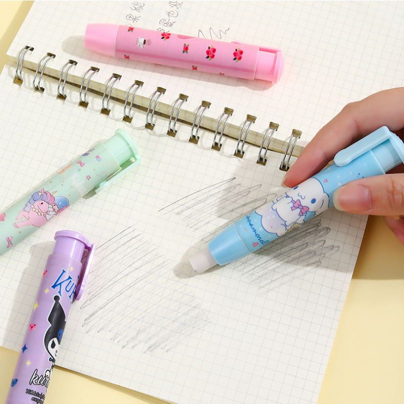 Sanrio Press Eraser Anime Hello Kitty Cinnamoroll Kuromi Eraser Dễ thương Phim hoạt hình Văn phòng phẩm Eraser Quà tặng cho trẻ em
