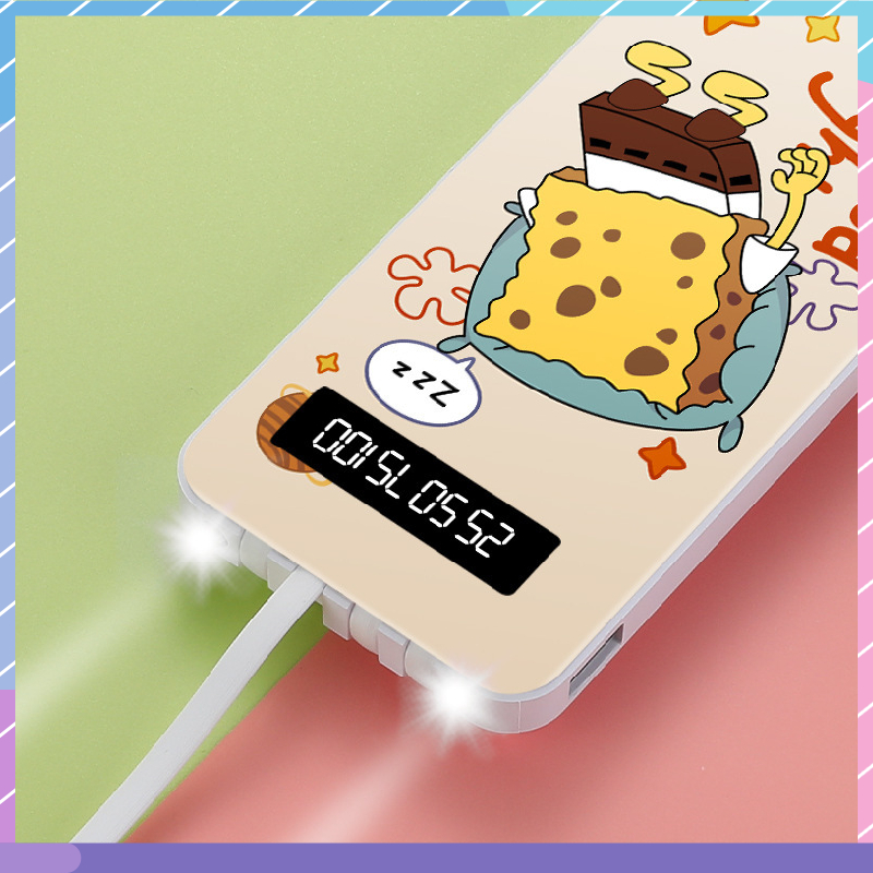 Pin Sạc Dự Phòng 4 Dây 20000mAh Họa Tiết Hoạt Hình Dung Lượng Lớn Cho Samsung / Xiaomi / oppo / vivo