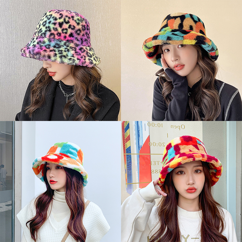 Nón Giữ Ấm Họa Tiết Da Báo Phong Cách Retro Cho Nữ