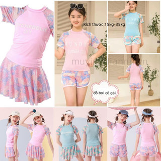 🍒muying🍒 áo bơi trẻ em đồ bơi bé gái đồ ，Bộ bơi cho bé gái & mẹ 12-62kg set đồ bơi trẻ em người lớn bikini đi biển quần váy BƠI SKY