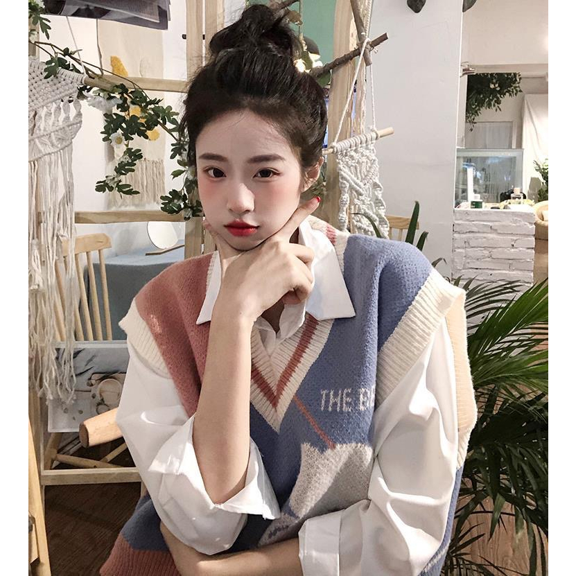 Áo Khoác Len Không Tay Thiết Kế Mới Thời Trang Theo Phong Cách Retro Cho Nữ