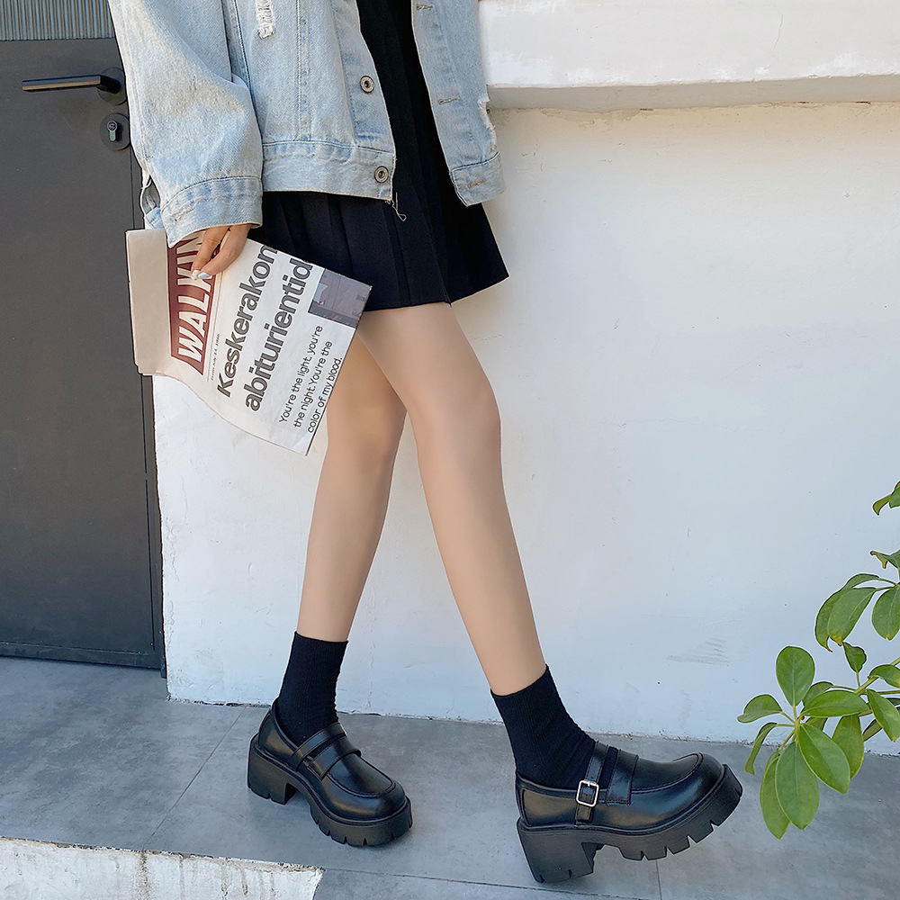 One more shoes⭐Giày Da Mũi Tròn Đế Dày Phong Cách Mary Jane Cổ Điển Hàn Quốc Dành Cho Nữ