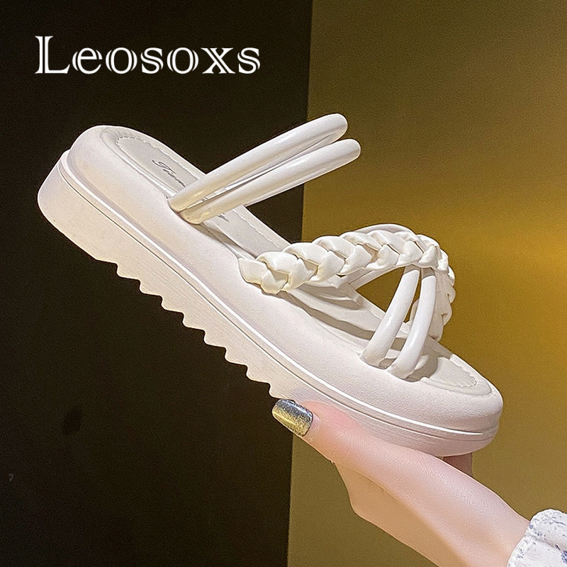 Leosoxs dép sandal nữ dép nữ dép bánh mì nữ dép bánh mì Chống Trượt 070504