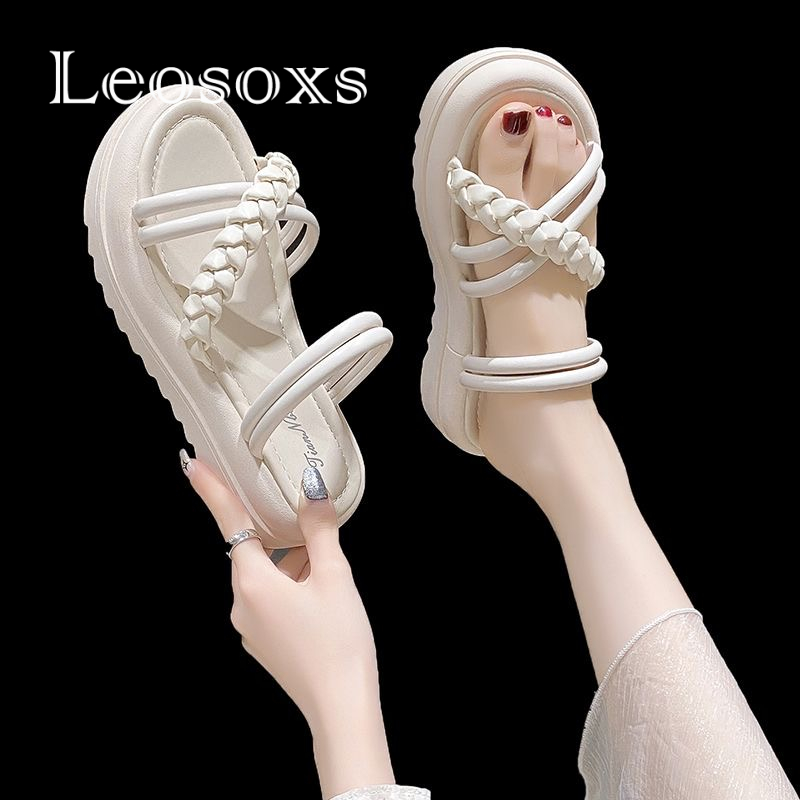 Leosoxs dép sandal nữ dép nữ dép bánh mì nữ dép bánh mì Chống Trượt 070504