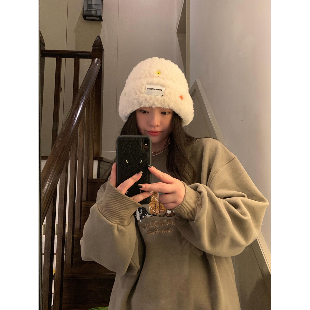Nón Len Dày Dặn Giữ Ấm Tai Thời Trang Thu Đông Dành Cho Nữ