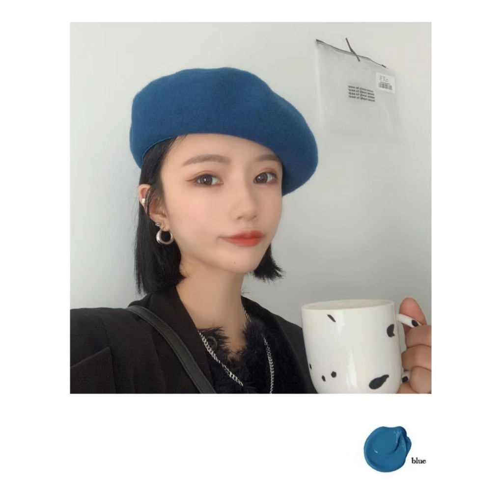 Mũ Beret Vải Len Phong Cách Hàn Quốc Thời Trang Thu Đông Cho Nữ